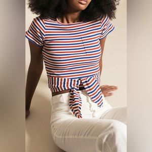 Rachel Antonoff Haddie striped knot top XS